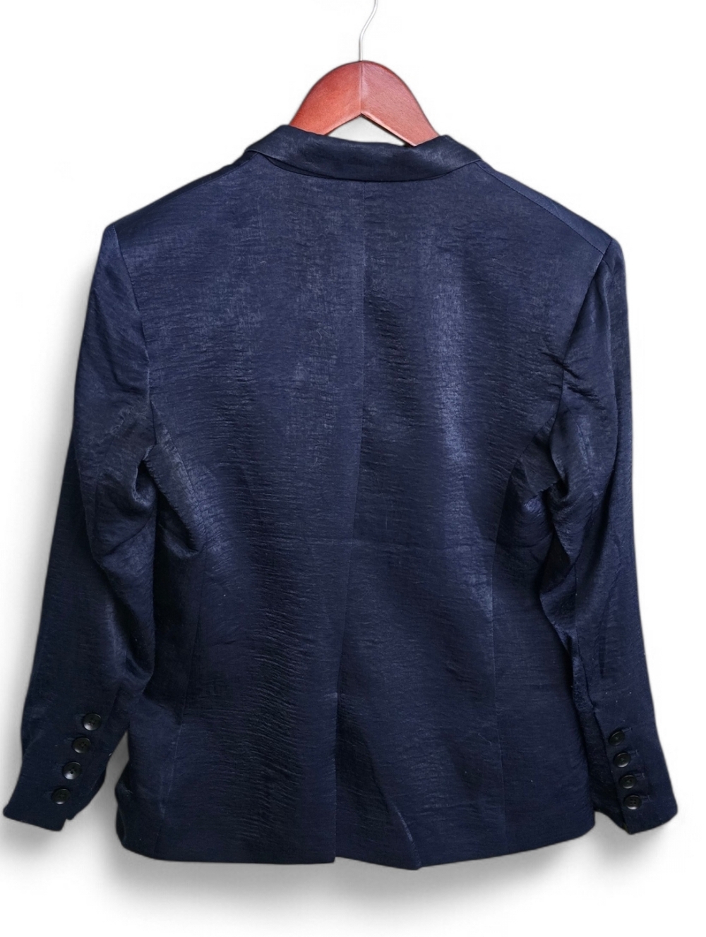 Capulet Navy Textured Open Front Blazer Size Small - Picture 3 of 8